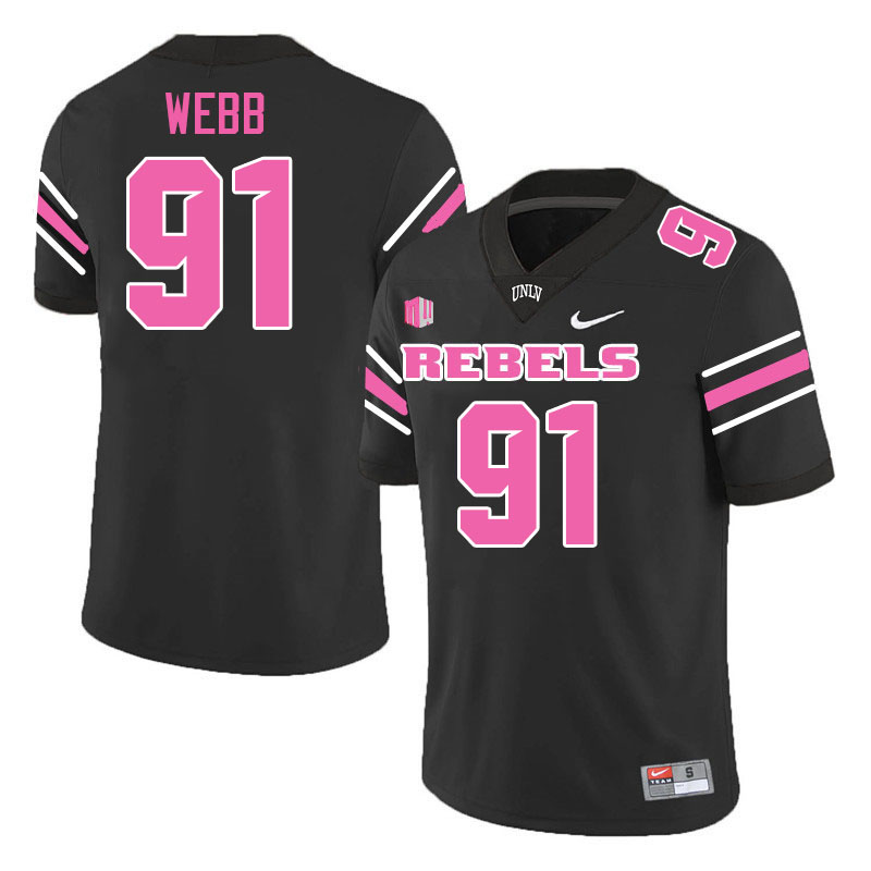 Men #91 Cooper Webb UNLV Rebels College Football Jerseys Stitched-Black